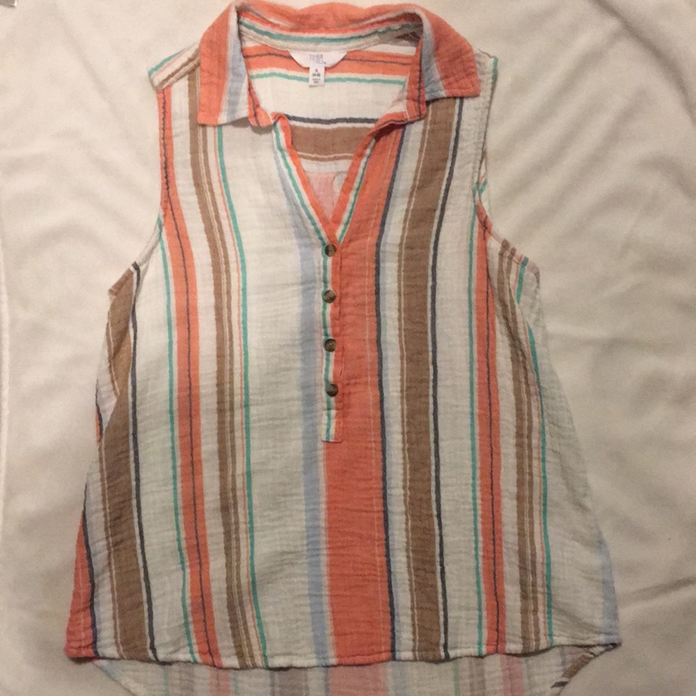 Collared, Sleeveless Shirt